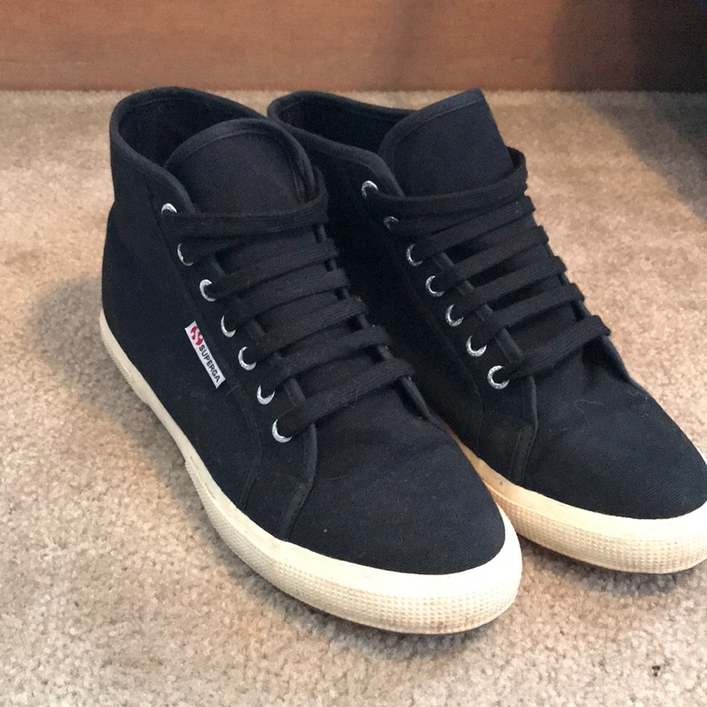 Black Hightop Supergas, Size 10